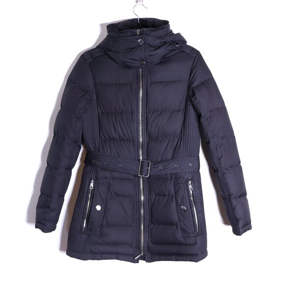 Burberry Jackets & Blazers - BURBERRY BRIT Black Metcalf Hooded Jacket Down Puffer Coat Women's S
